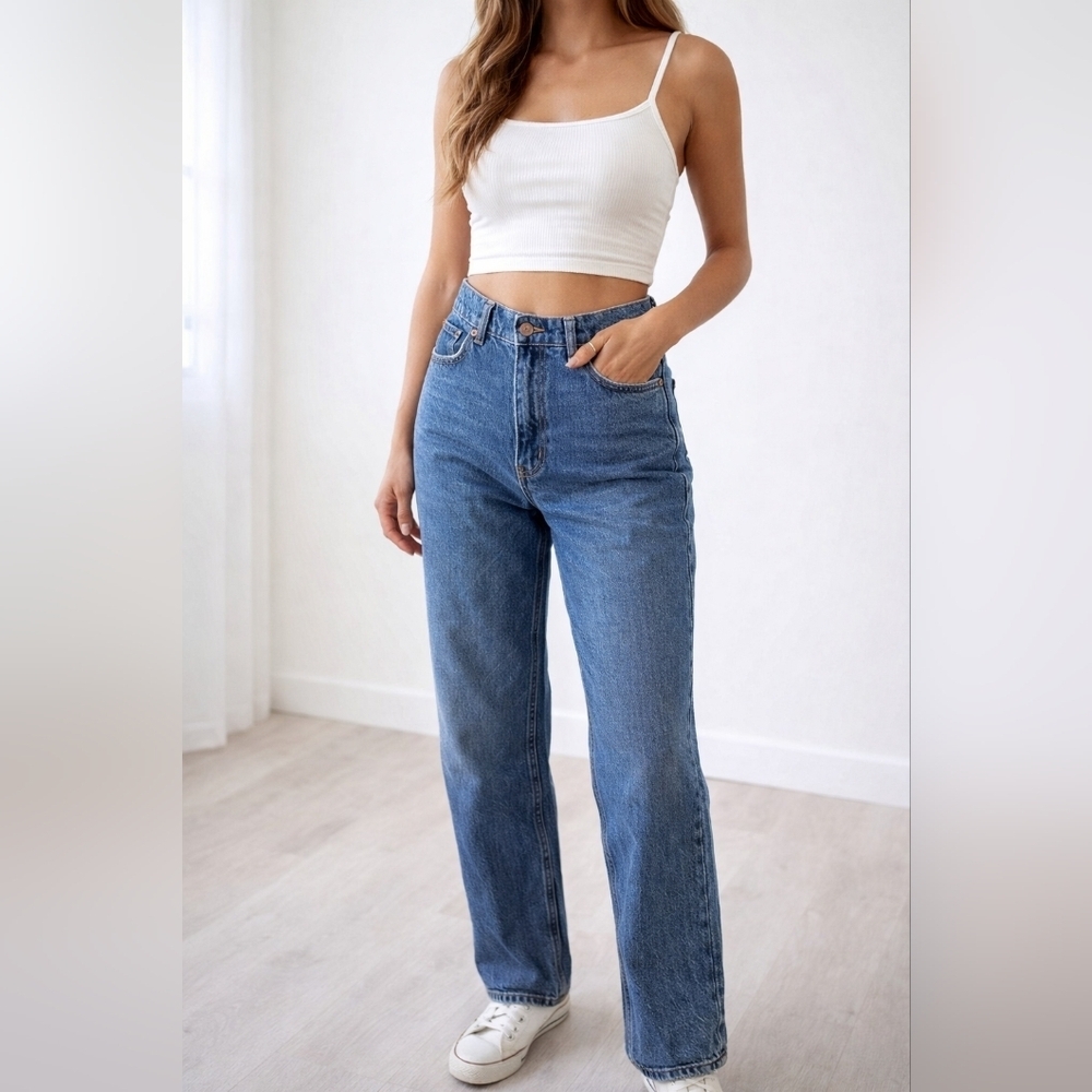 2/$30 Garage High-Rise Straight Leg Blue Jeans